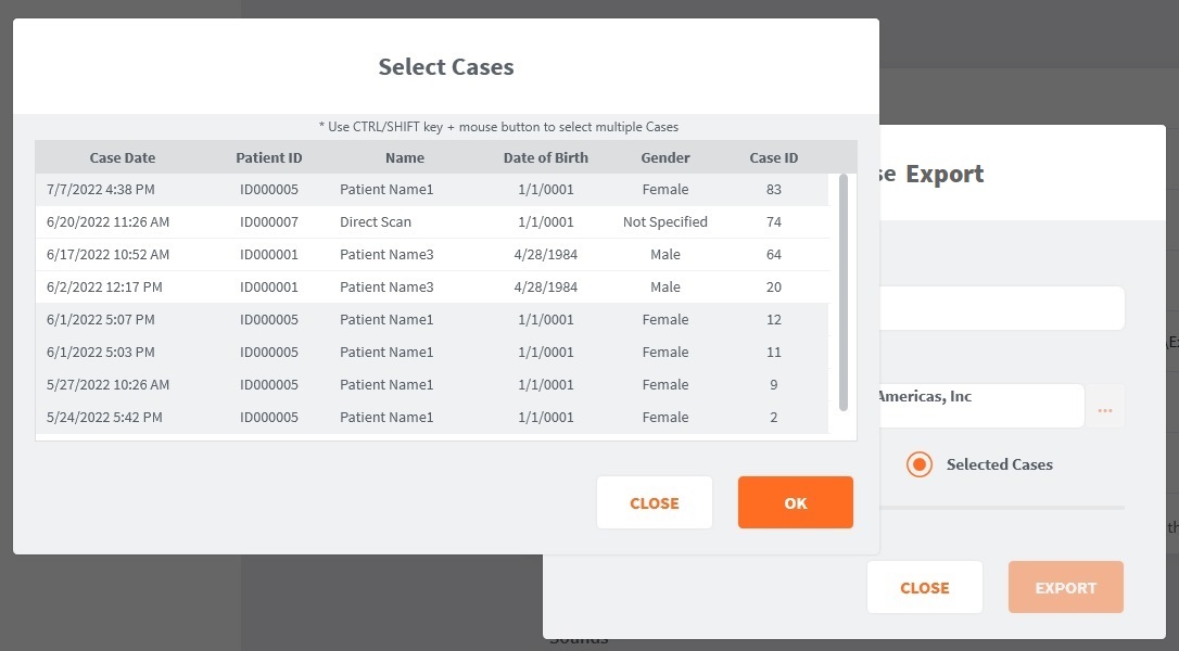 Case/Database Export